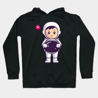 Cute Astronaut Take Off Helmet Cartoon Hoodie